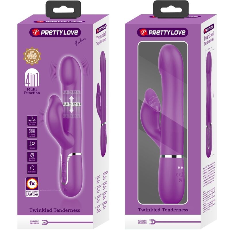 PRETTY LOVE - VIBRATEUR ET STIMULATEUR MULTIFONCTION 4 EN 1 VIOLET PRETTY LOVE