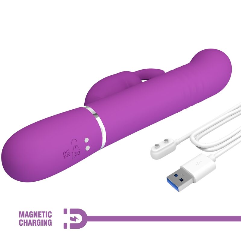 PRETTY LOVE - VIBRATEUR LAPIN MULTIFONCTION COALE 4 EN 1 VIOLET PRETTY LOVE