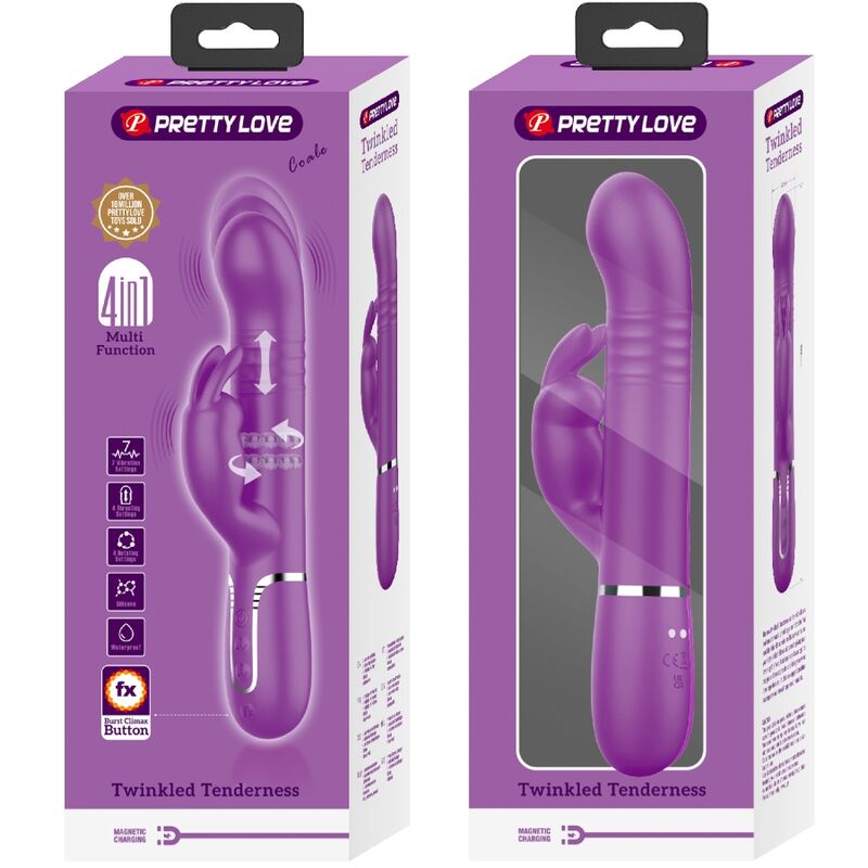 PRETTY LOVE - VIBRATEUR LAPIN MULTIFONCTION COALE 4 EN 1 VIOLET PRETTY LOVE