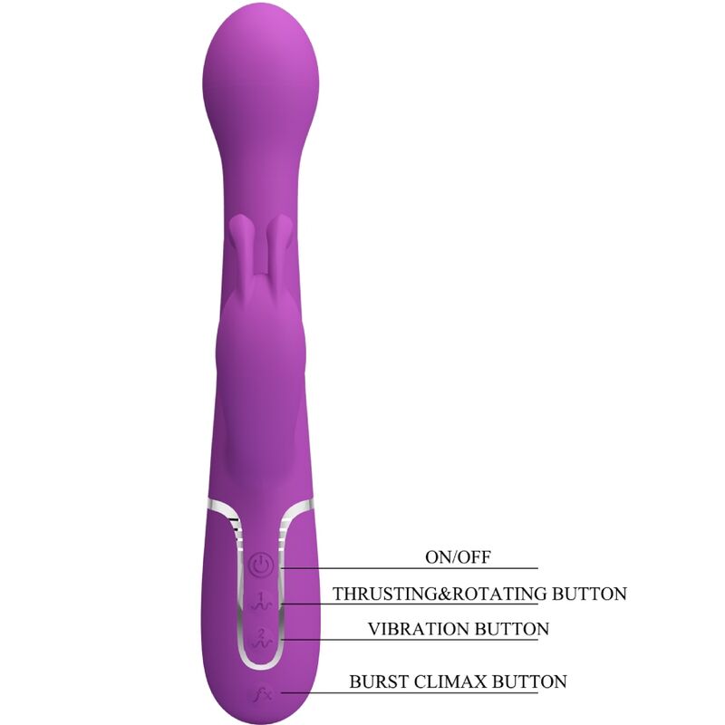 PRETTY LOVE - VIBRATEUR LAPIN MULTIFONCTION 3 EN 1 DEJON VIOLET PRETTY LOVE