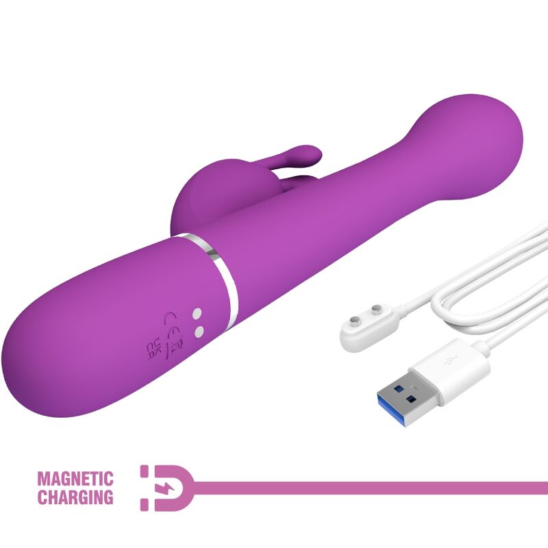 PRETTY LOVE - VIBRATEUR LAPIN MULTIFONCTION 3 EN 1 DEJON VIOLET PRETTY LOVE