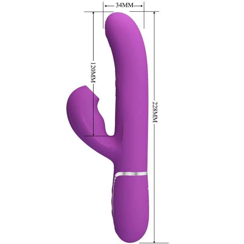 PRETTY LOVE - VIBRATEUR LAPIN MULTIFONCTION 3 EN 1 PERLITA VIOLET PRETTY LOVE