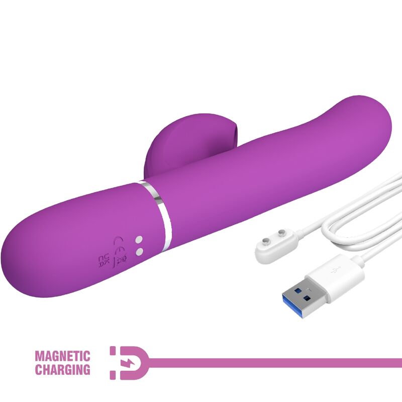 PRETTY LOVE - VIBRATEUR LAPIN MULTIFONCTION 3 EN 1 PERLITA VIOLET PRETTY LOVE