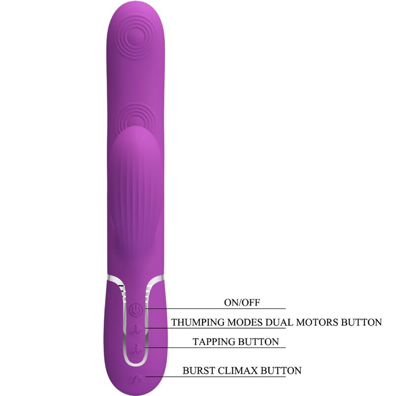 PRETTY LOVE - VIBRATEUR LAPIN MULTIFONCTION 3 EN 1 PERLITA VIOLET PRETTY LOVE