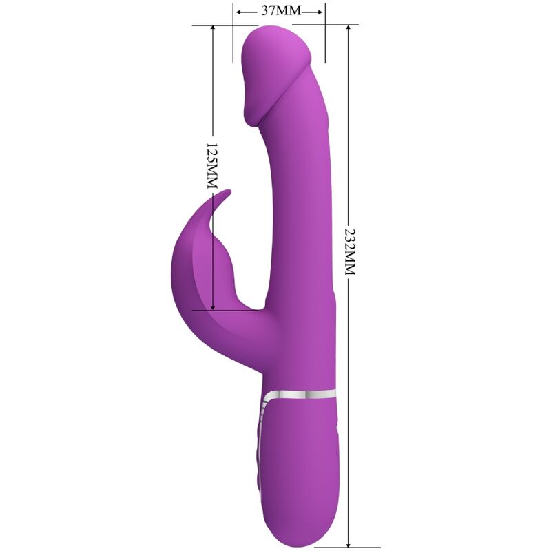 PRETTY LOVE - KAMPAS VIBRATEUR LAPIN MULTIFONCTION 3 EN 1 VIOLET PRETTY LOVE