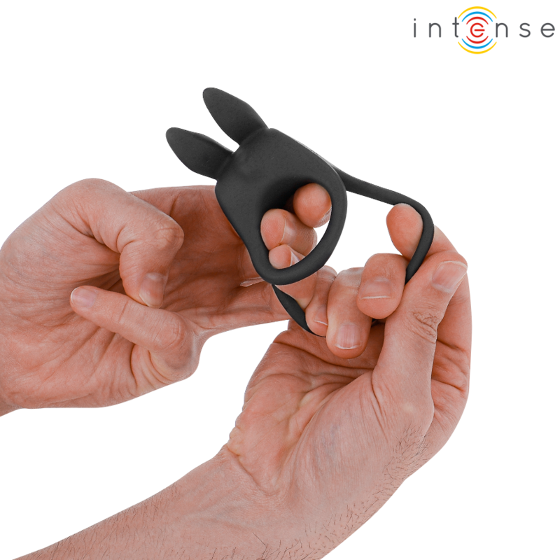 INTENSE - SAM VIBRATEUR DOUBLE ANNEAU PÉNIS 10 VIBRATIONS NOIR INTENSE COUPLES TOYS