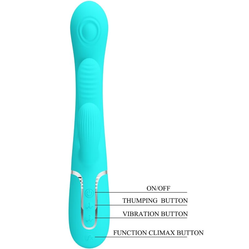 PRETTY LOVE - SHANIA TRIPLE RABBIT VIBRATEUR MULTIFONCTION 3 EN 1 BLEU PRETTY LOVE