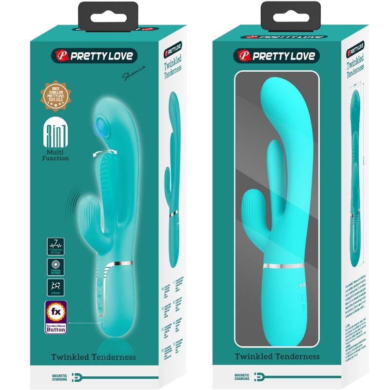 PRETTY LOVE - SHANIA TRIPLE RABBIT VIBRATEUR MULTIFONCTION 3 EN 1 BLEU PRETTY LOVE
