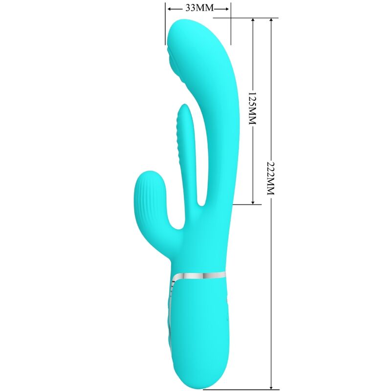 PRETTY LOVE - SHANIA TRIPLE RABBIT VIBRATEUR MULTIFONCTION 3 EN 1 BLEU PRETTY LOVE