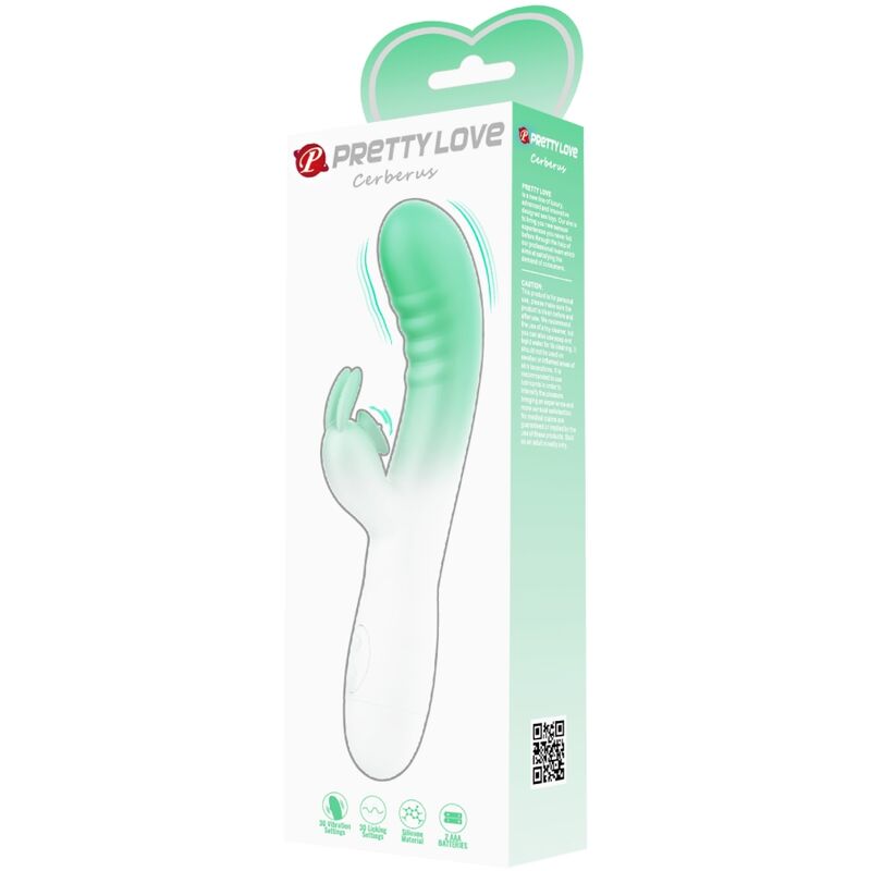 PRETTY LOVE - VIBRATEUR LAPIN CERBERUS 30 VIBRATIONS VERT PRETTY LOVE