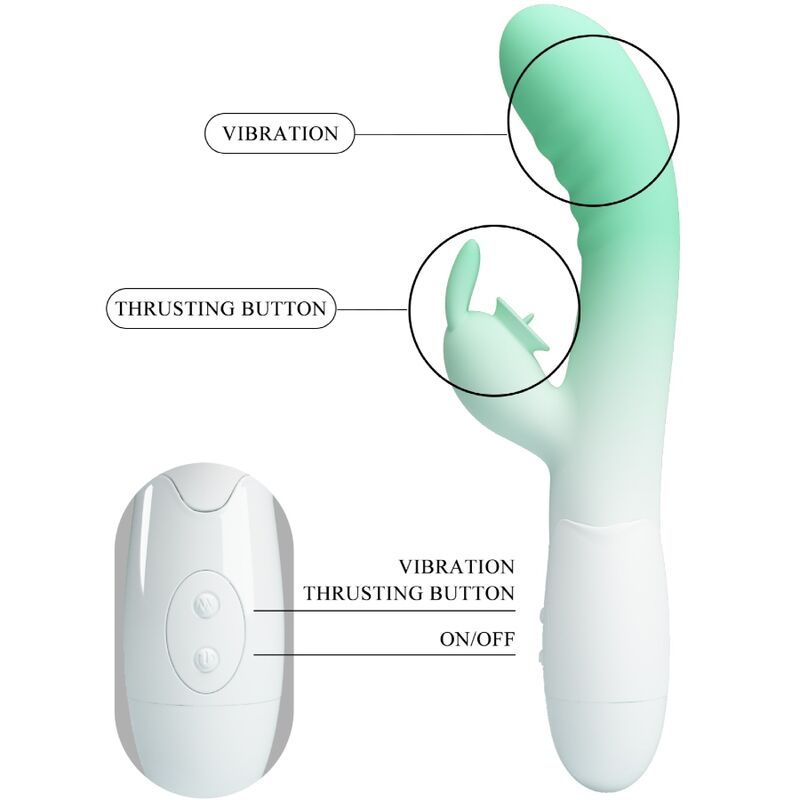 PRETTY LOVE - VIBRATEUR LAPIN CERBERUS 30 VIBRATIONS VERT PRETTY LOVE
