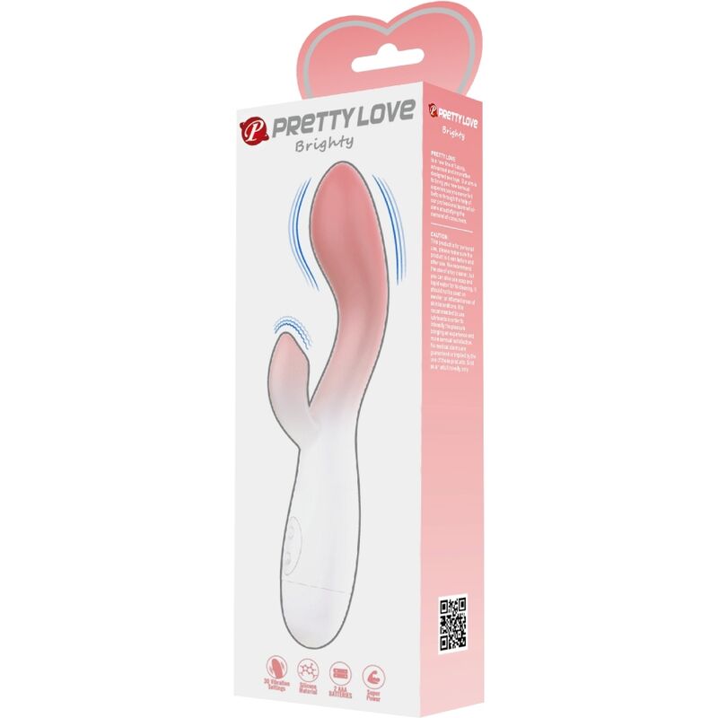 PRETTY LOVE - VIBRATEUR POINT G LUMINEUX + STIMULATEUR DE CLITORIS 30 VIBRATIONS ROSE PRETTY LOVE