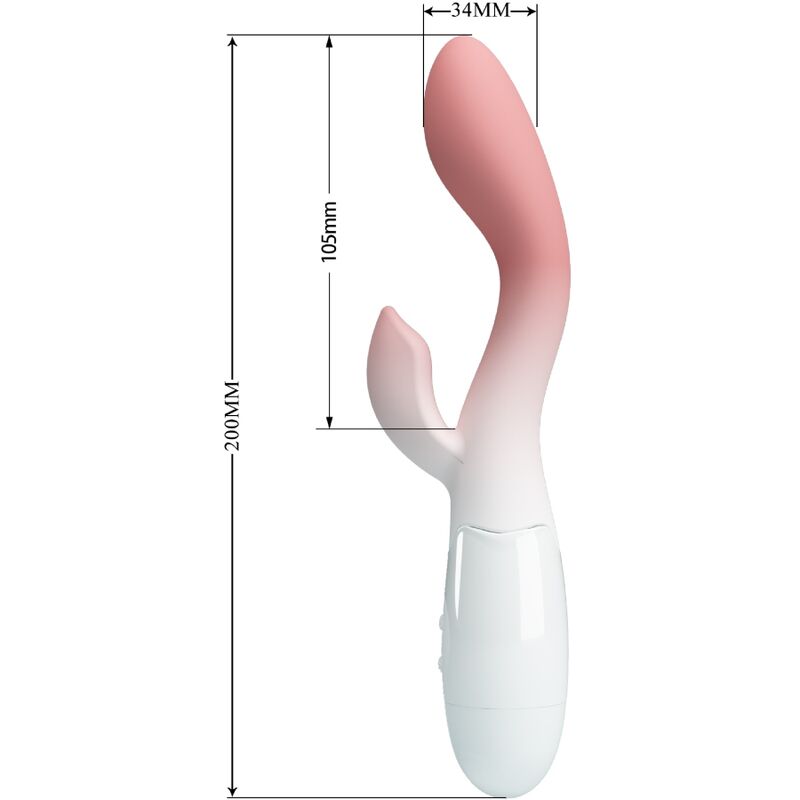 PRETTY LOVE - VIBRATEUR POINT G LUMINEUX + STIMULATEUR DE CLITORIS 30 VIBRATIONS ROSE PRETTY LOVE