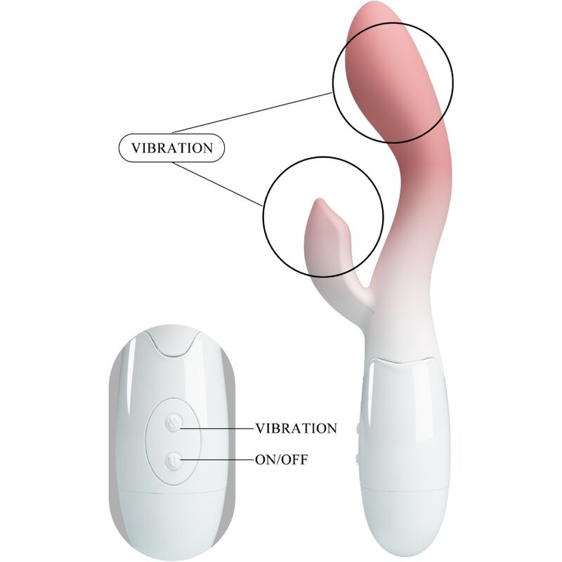 PRETTY LOVE - VIBRATEUR POINT G LUMINEUX + STIMULATEUR DE CLITORIS 30 VIBRATIONS ROSE PRETTY LOVE