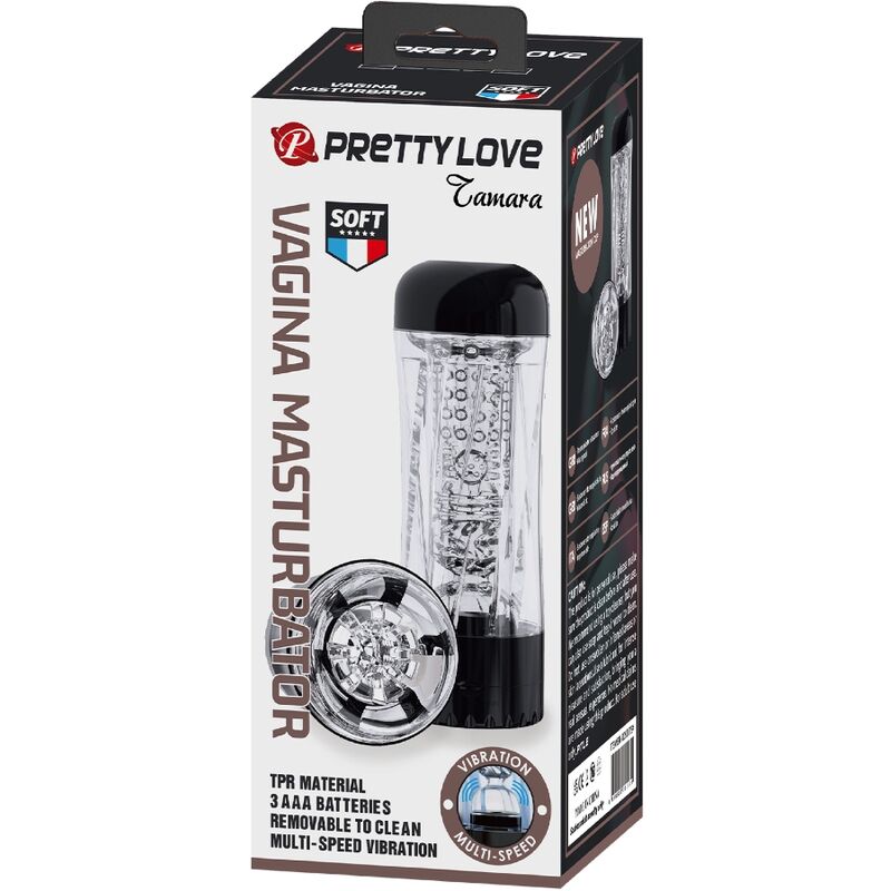 PRETTY LOVE - MASTURBATEUR HOMME TAMARA VIBRATEUR MULTI-VITESSES NOIR PRETTY LOVE