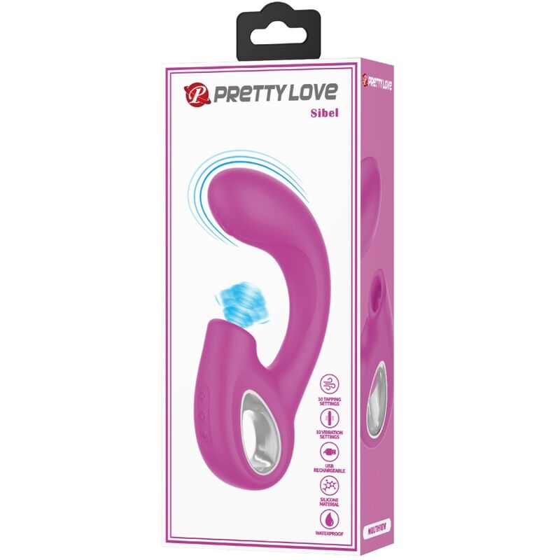 PRETTY LOVE - SIBEL VIBRATEUR POINT G + STIMULATEUR CLITORIS SIBEL 10 VIBRATIONS VIOLET PRETTY LOVE