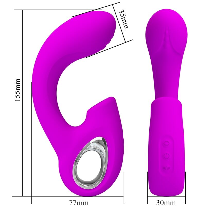 PRETTY LOVE - SIBEL VIBRATEUR POINT G + STIMULATEUR CLITORIS SIBEL 10 VIBRATIONS VIOLET PRETTY LOVE