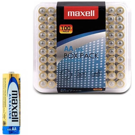 MAXELL - PACK DE 100 PILES ALCALINES AA LR6 MAXELL