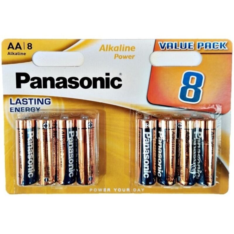 PANASONIC - BLISTER DE PILE AA ALCALINE BRONZE LR6*8 PANASONIC