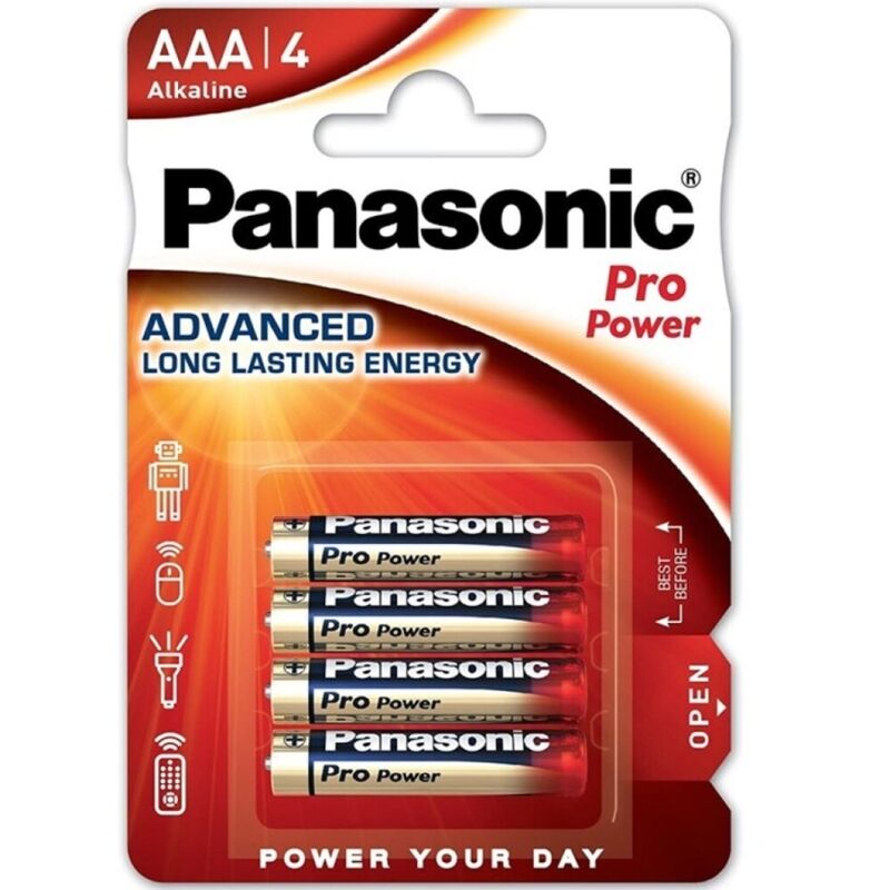 PANASONIC - PILES ALCALINES PRO POWER AAA LR03 BLISTER*4 PANASONIC