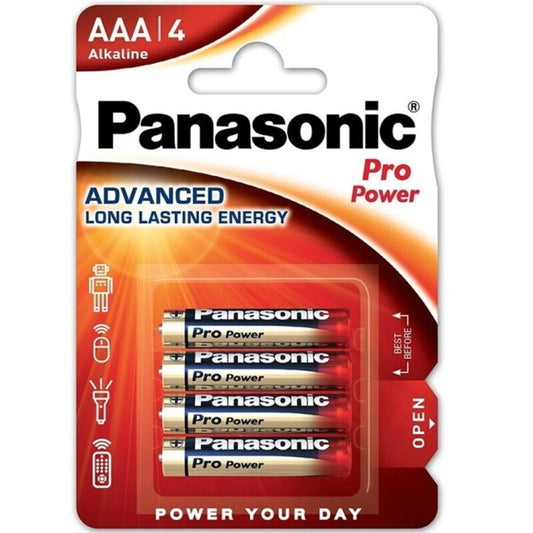 PANASONIC - PILES ALCALINES PRO POWER AAA LR03 BLISTER*4 PANASONIC
