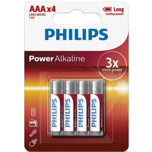 PHILIPS - PILE ALCALINE AAA LR03 BLISTER*4 PHILLIPS