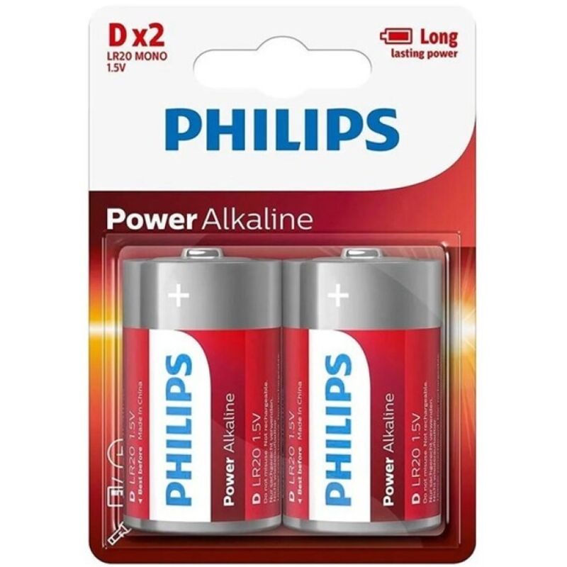 PHILIPS - PILE ALCALINE POWER D LR20 BLISTER*2 PHILLIPS