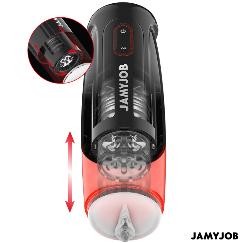 JAMYJOB - MASTURBATEUR VAGIN AUTOMATIQUE STORM 10 MODES DE ROTATION ET DE POUSSÉE JAMYJOB
