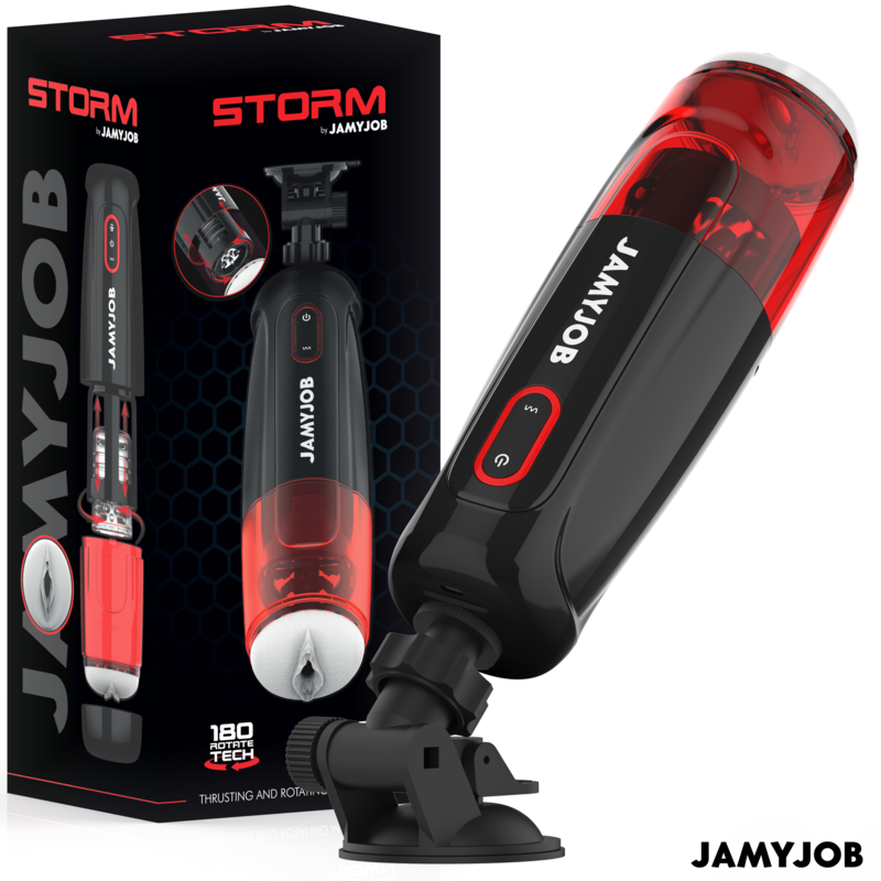 JAMYJOB - MASTURBATEUR VAGIN AUTOMATIQUE STORM 10 MODES DE ROTATION ET DE POUSSÉE JAMYJOB