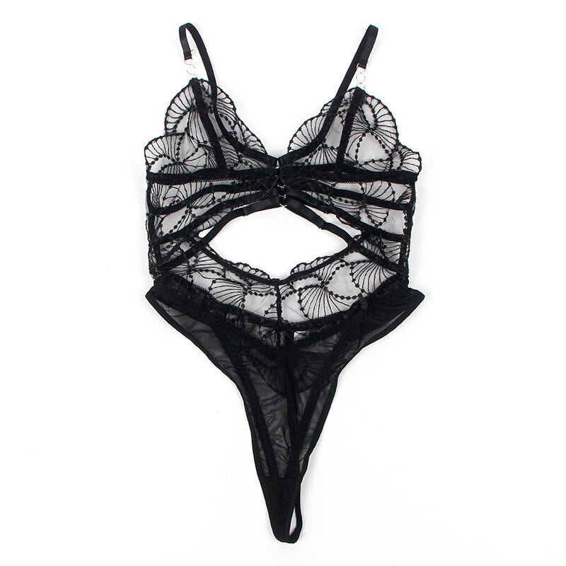 SUBBLIME - 955212 BODY TRANSPARENT AVEC DENTELLE CREUSE NOIRE S/M SUBBLIME BODIES