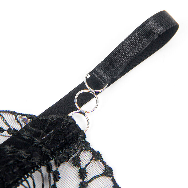 SUBBLIME - 955229 BODY TRANSPARENT AVEC DENTELLE CREUSE NOIR L/XL SUBBLIME BODIES