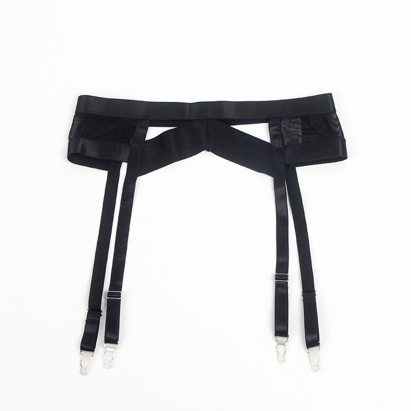 SUBBLIME - 955236 ENSEMBLE SOUTIEN-GORGE BONDAGE NOIR AVEC JARRETELLE S/M SUBBLIME SETS