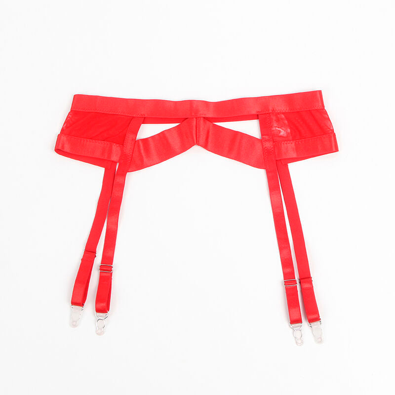 SUBBLIME - 955267 ENSEMBLE SOUTIEN-GORGE BONDAGE ROUGE AVEC JARRETELLE L/XL SUBBLIME SETS