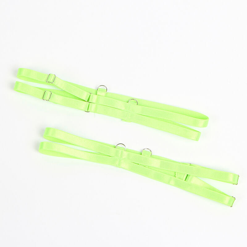 SUBBLIME - 955311 ENSEMBLE SOUTIEN-GORGE AVEC LIGNES DENTELLE ET JARRETELLE VERT ET BLEU S/M SUBBLIME SETS