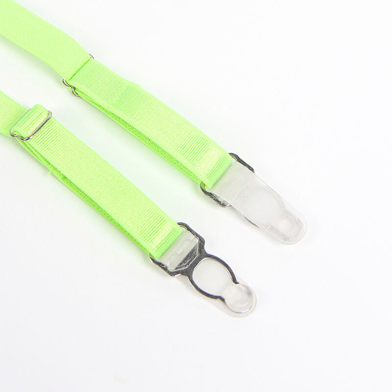 SUBBLIME - 955311 ENSEMBLE SOUTIEN-GORGE AVEC LIGNES DENTELLE ET JARRETELLE VERT ET BLEU S/M SUBBLIME SETS