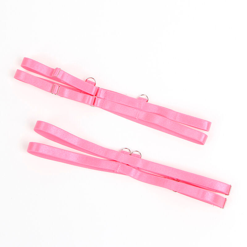 SUBBLIME - 955366 ENSEMBLE SOUTIEN-GORGE AVEC LIGNES DE DENTELLE ET JARRETELLES ROSE ET VIOLET L/XL SUBBLIME SETS