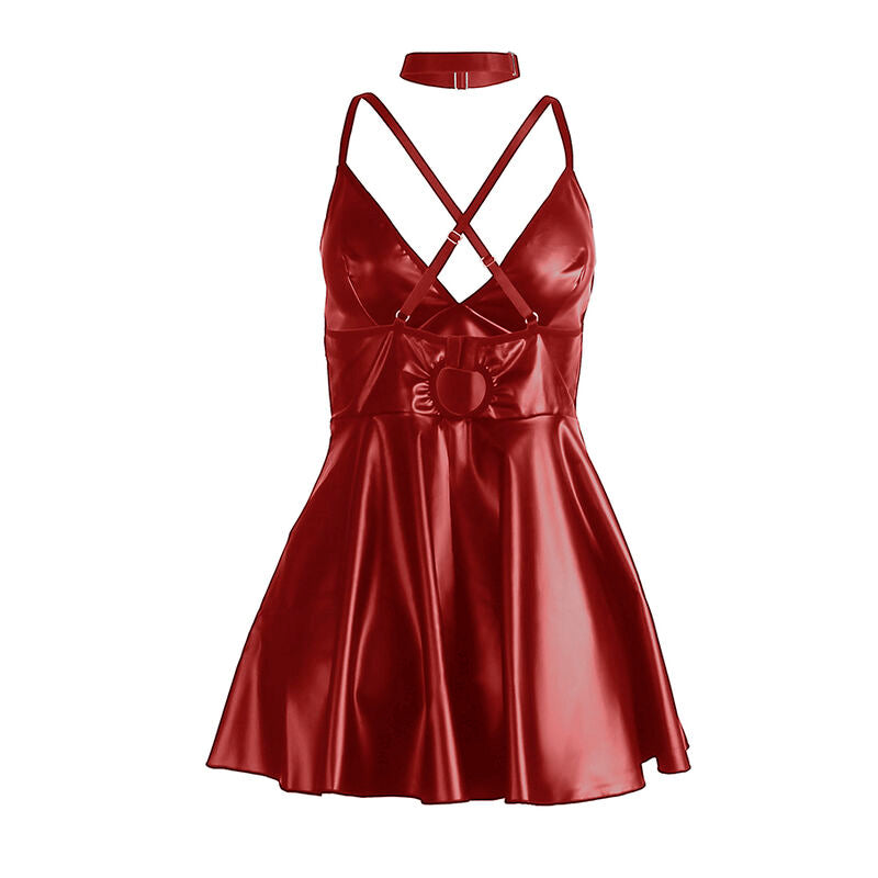 SUBBLIME - 955403 ROBE À BRETELLES EN CUIR BORDEAUX L/XL SUBBLIME DRESSES