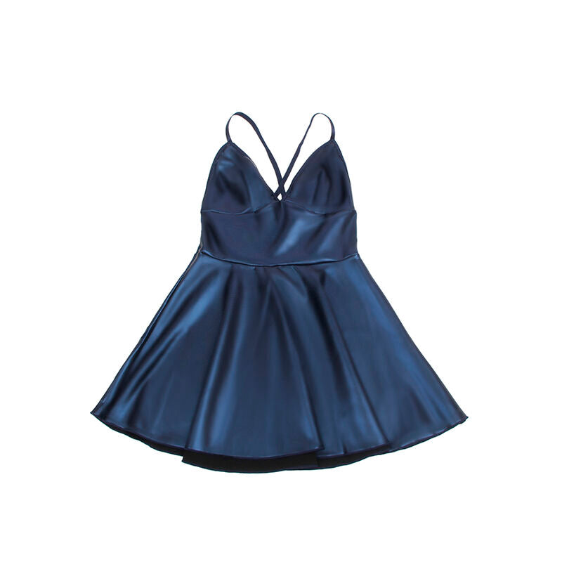 SUBBLIME - 955410 ROBE À BRETELLES EN CUIR BLEU S/M SUBBLIME DRESSES