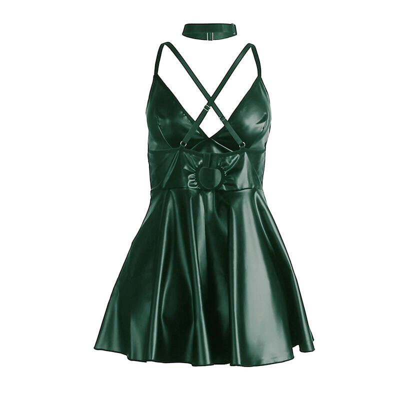 SUBBLIME - 955434 ROBE À BRETELLES EN CUIR VERT S/M SUBBLIME DRESSES