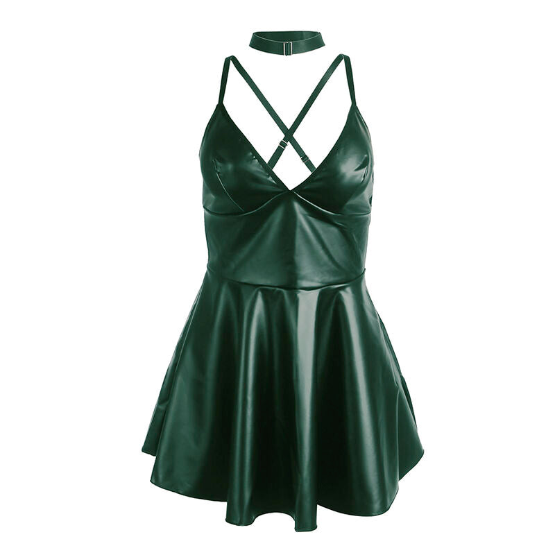 SUBBLIME - 955434 ROBE À BRETELLES EN CUIR VERT S/M SUBBLIME DRESSES