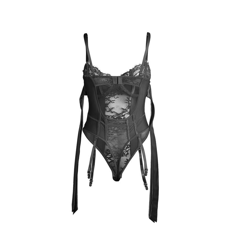 SUBBLIME - 955496 BODY EN DENTELLE AVEC NŒUDS ET JARRETELLES NOIR S/M SUBBLIME BODIES