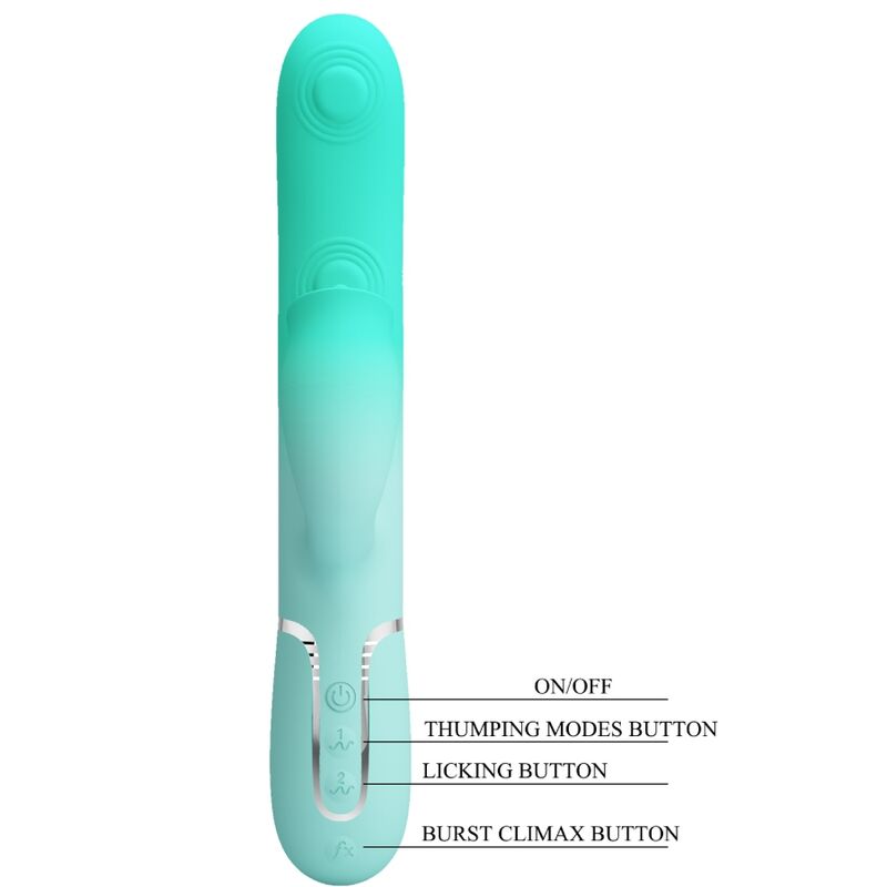 PRETTY LOVE - VIBRATEUR LAPIN MULTIFONCTION GIGI VERT AQUA PRETTY LOVE FLIRTATION