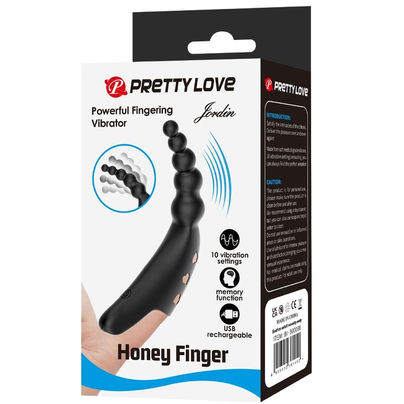 PRETTY LOVE - JORDIN FINGER VIBRATOR 10 VIBRATIONS NOIR PRETTY LOVE