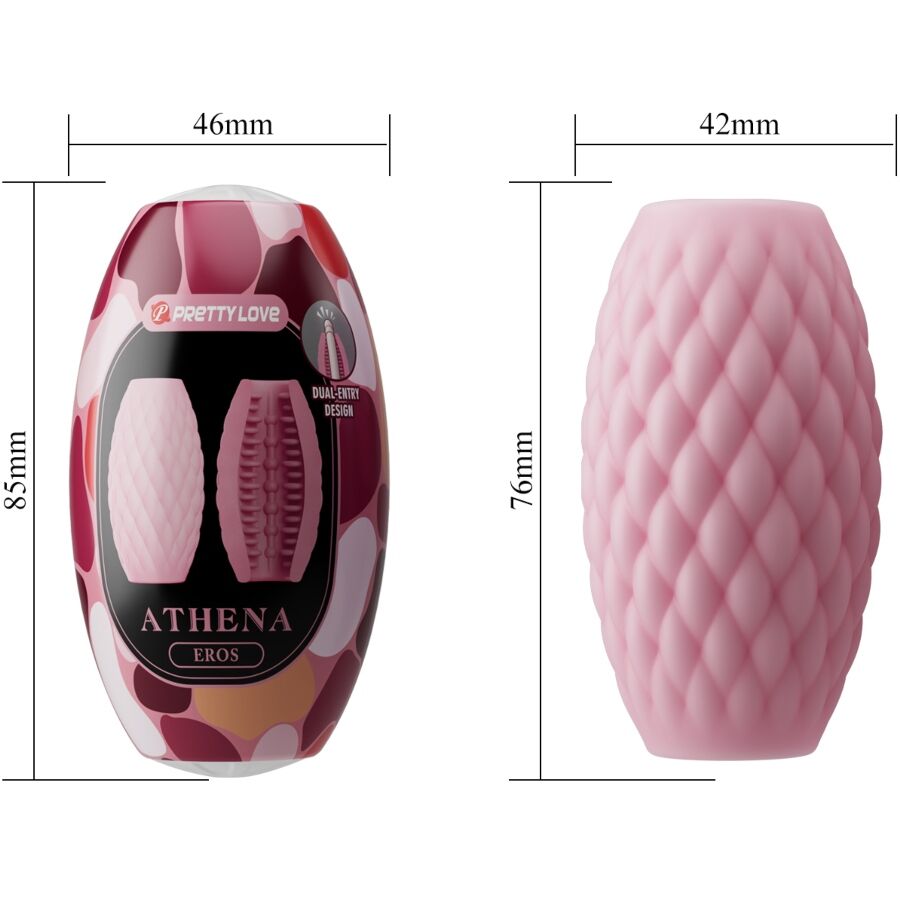 PRETTY LOVE - MASTURBATEUR POUR HOMME EN SILICONE ATHENA EROS ROSE PRETTY LOVE