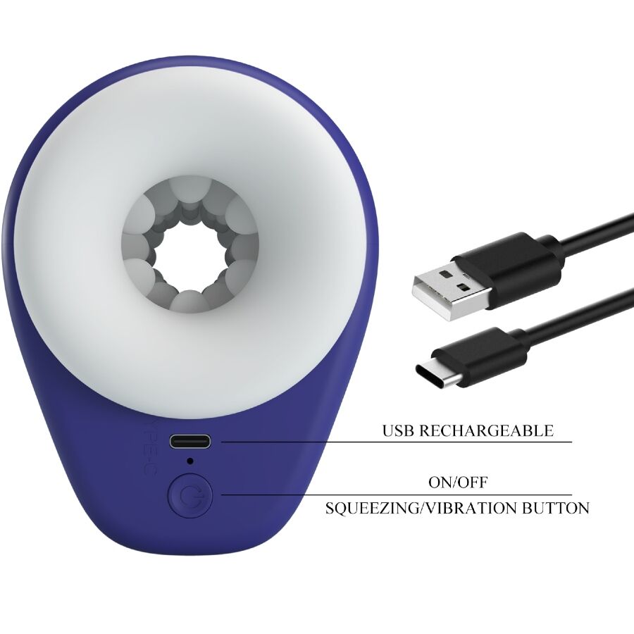 PRETTY LOVE - MASTURBATEUR POUR HOMME DJ LADY AVEC VIBRATION 5 RÉGLAGES VIOLET PRETTY LOVE MALE