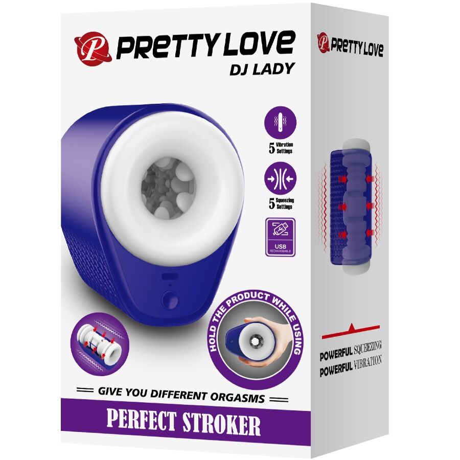 PRETTY LOVE - MASTURBATEUR POUR HOMME DJ LADY AVEC VIBRATION 5 RÉGLAGES VIOLET PRETTY LOVE MALE