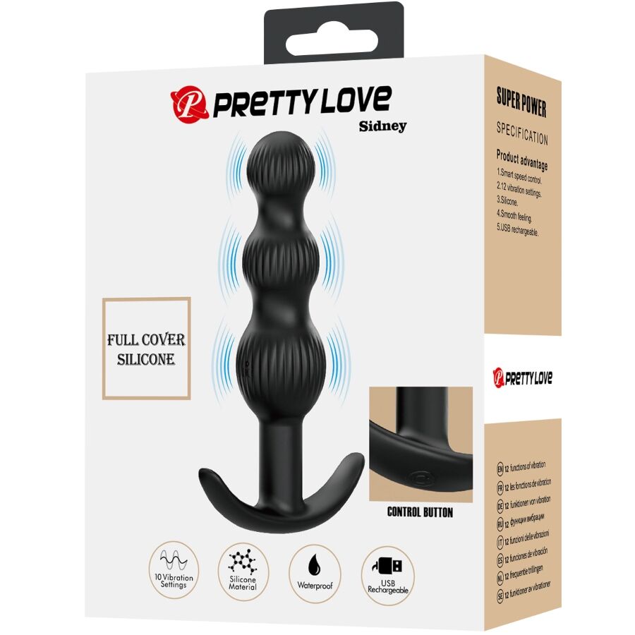 PRETTY LOVE - VIBRATEUR ANAL SIDNEY 10 VIBRATIONS NOIR PRETTY LOVE