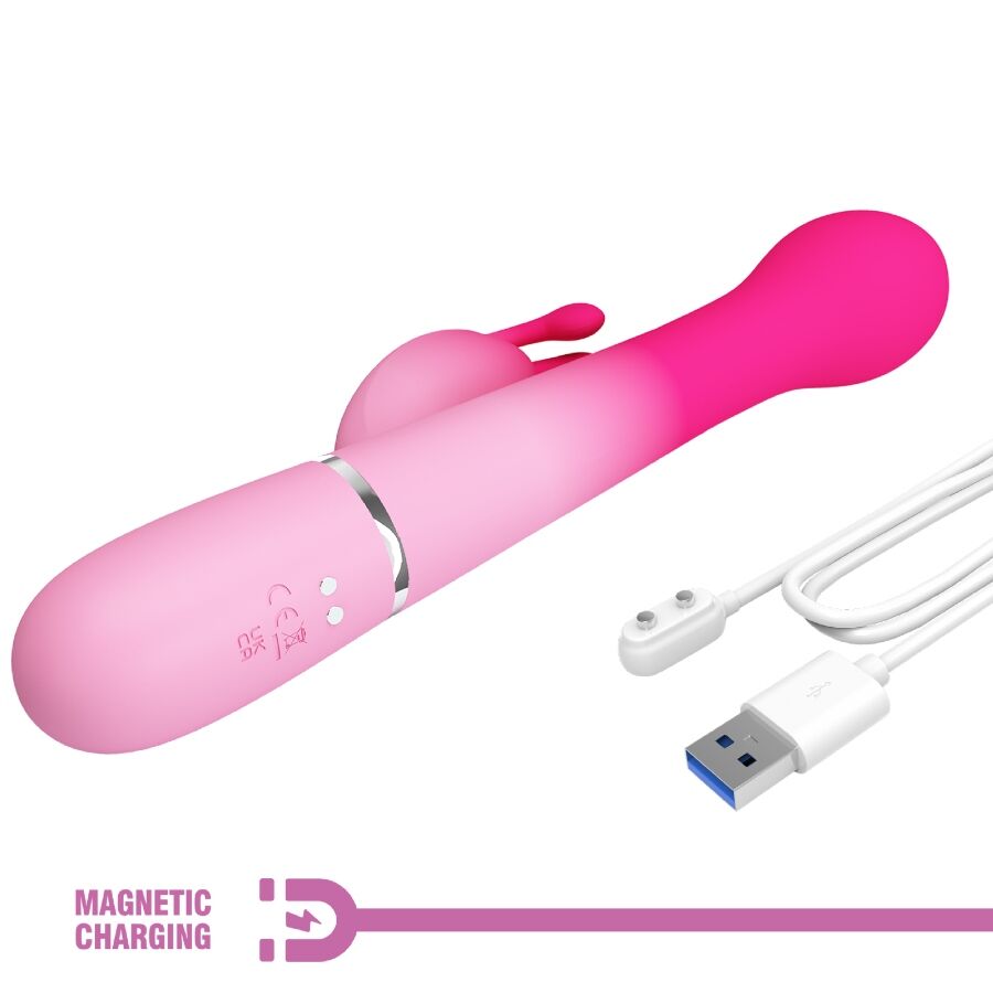 PRETTY LOVE - VIBRATEUR LAPIN MULTIFONCTION 3 EN 1 DEJON ROSE PRETTY LOVE