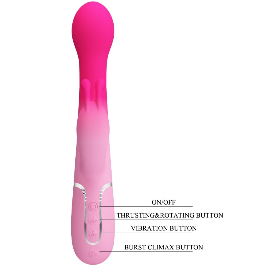 PRETTY LOVE - VIBRATEUR LAPIN MULTIFONCTION 3 EN 1 DEJON ROSE PRETTY LOVE