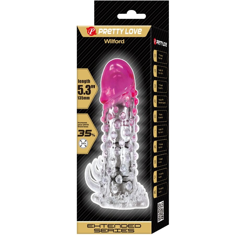 PRETTY LOVE - GAINE D'AGRANDISSEMENT RÉALISTE WILFORD AVEC PÉNIS EN RELIEF ROSE PRETTY LOVE